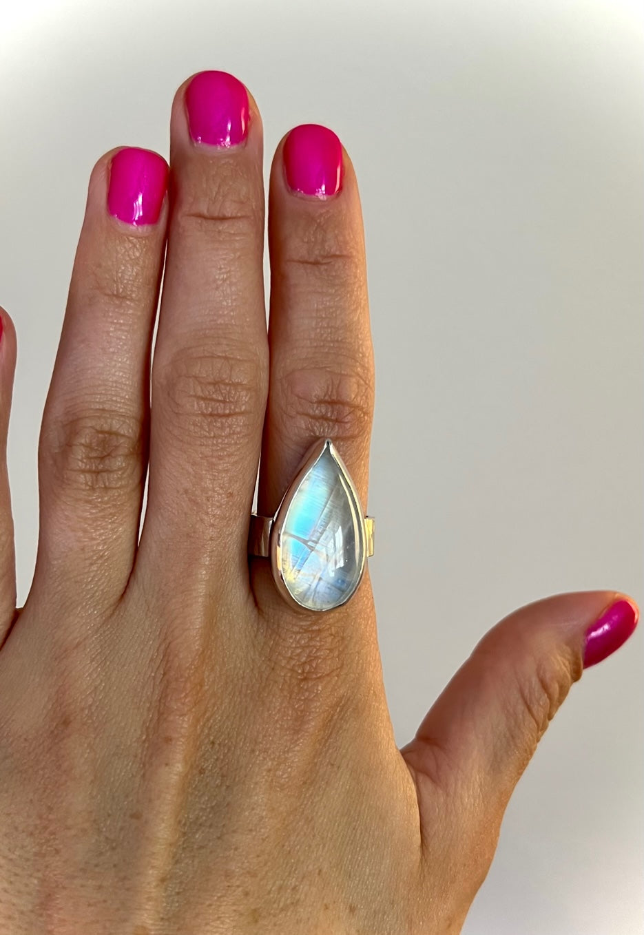 Moonstone Teardrop Ring Size 10