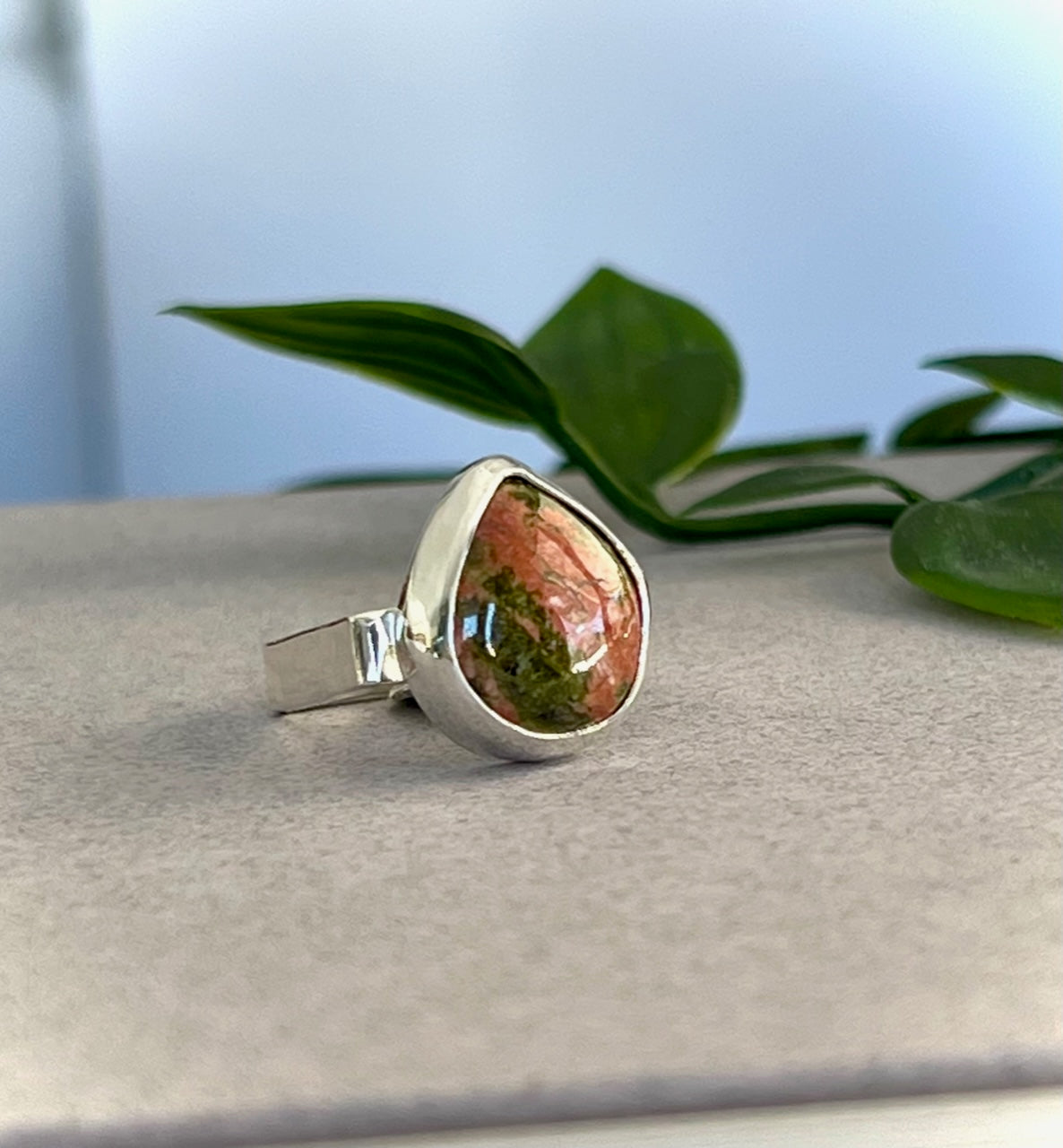 Ruby Zoisite Ring Size 6.5