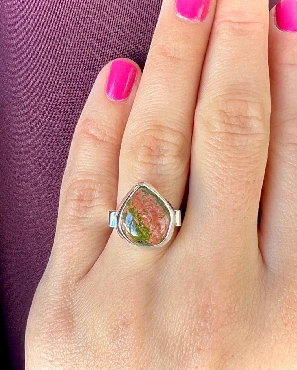 Ruby Zoisite Ring Size 6.5