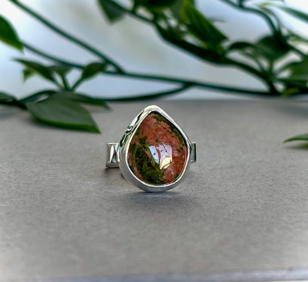 Ruby Zoisite Ring Size 6.5