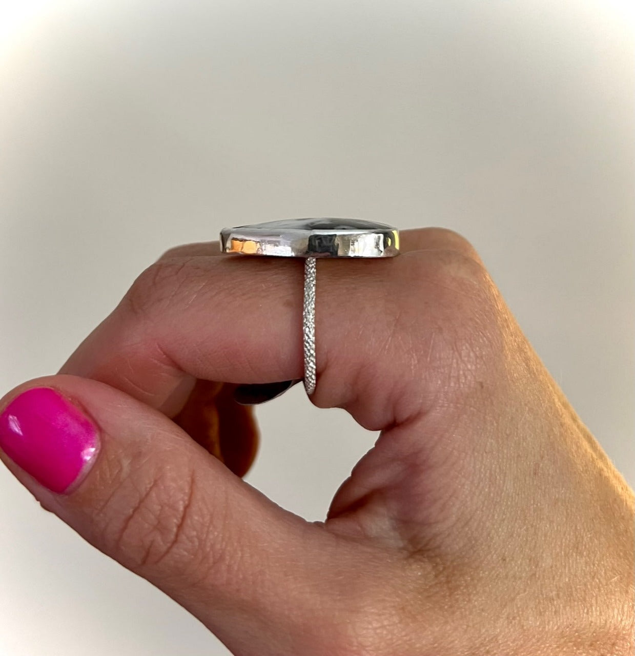 Zebra Agate Ring Size 10