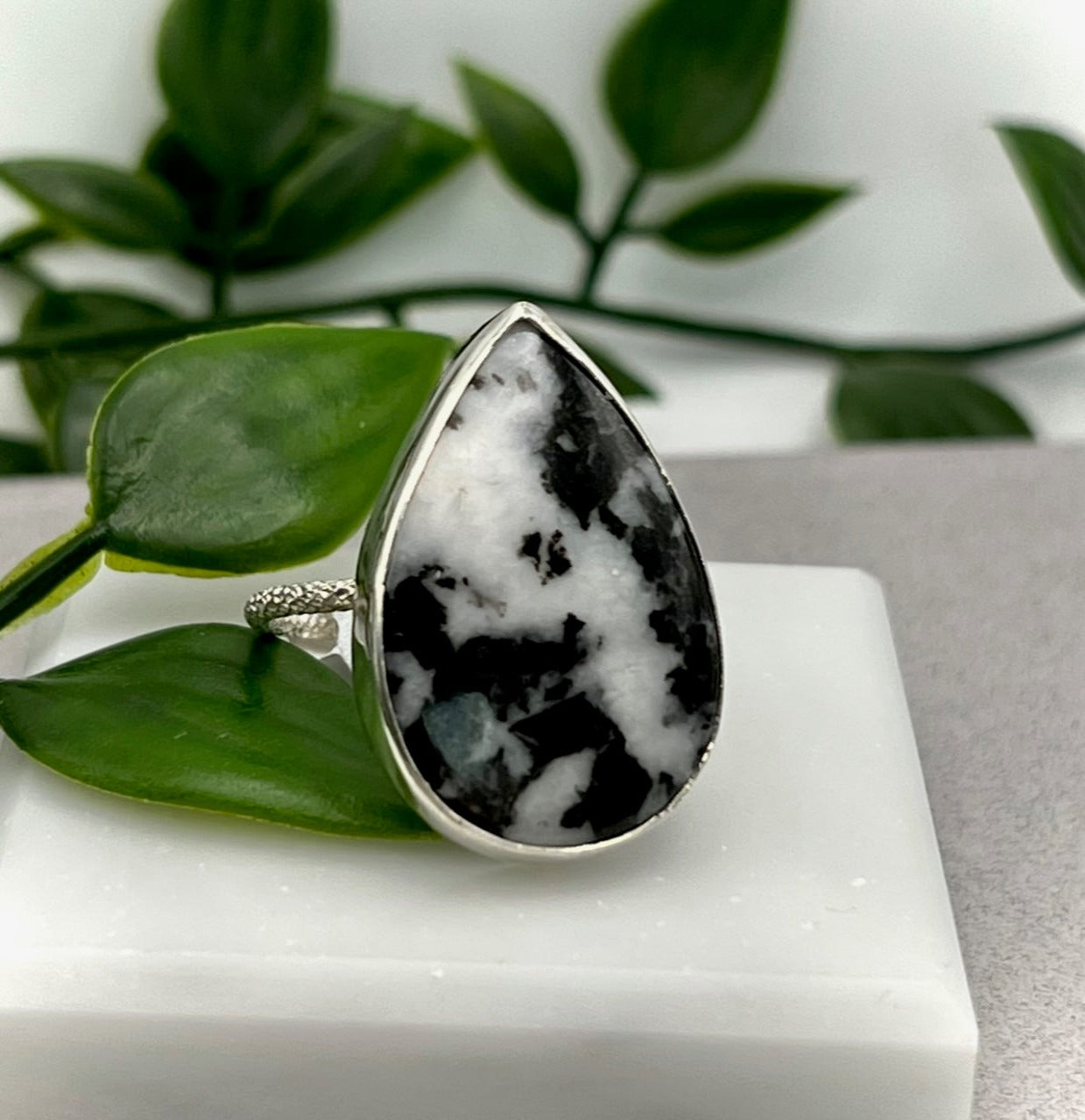 Zebra Agate Ring Size 10