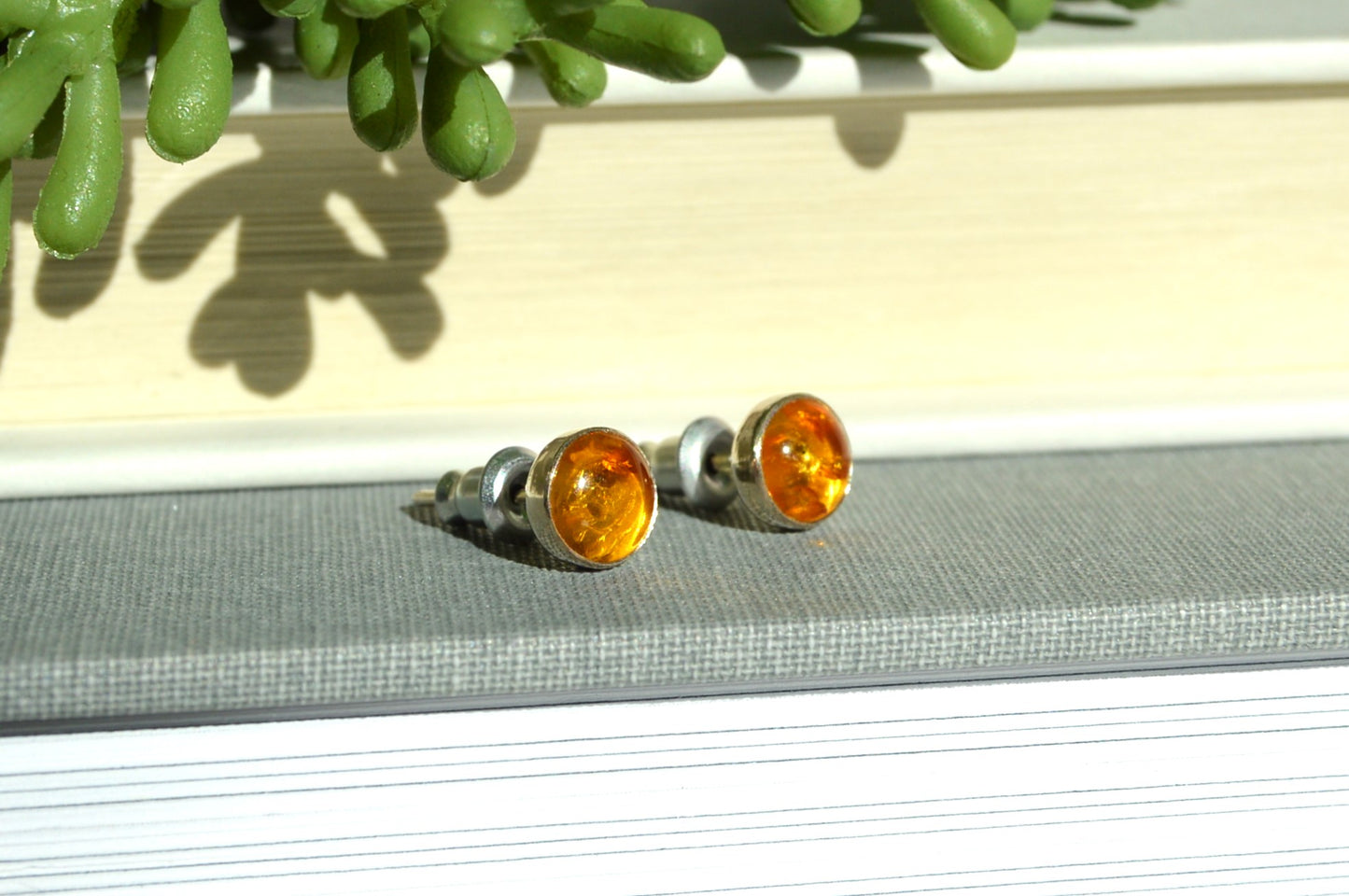 Amber Stud Earrings