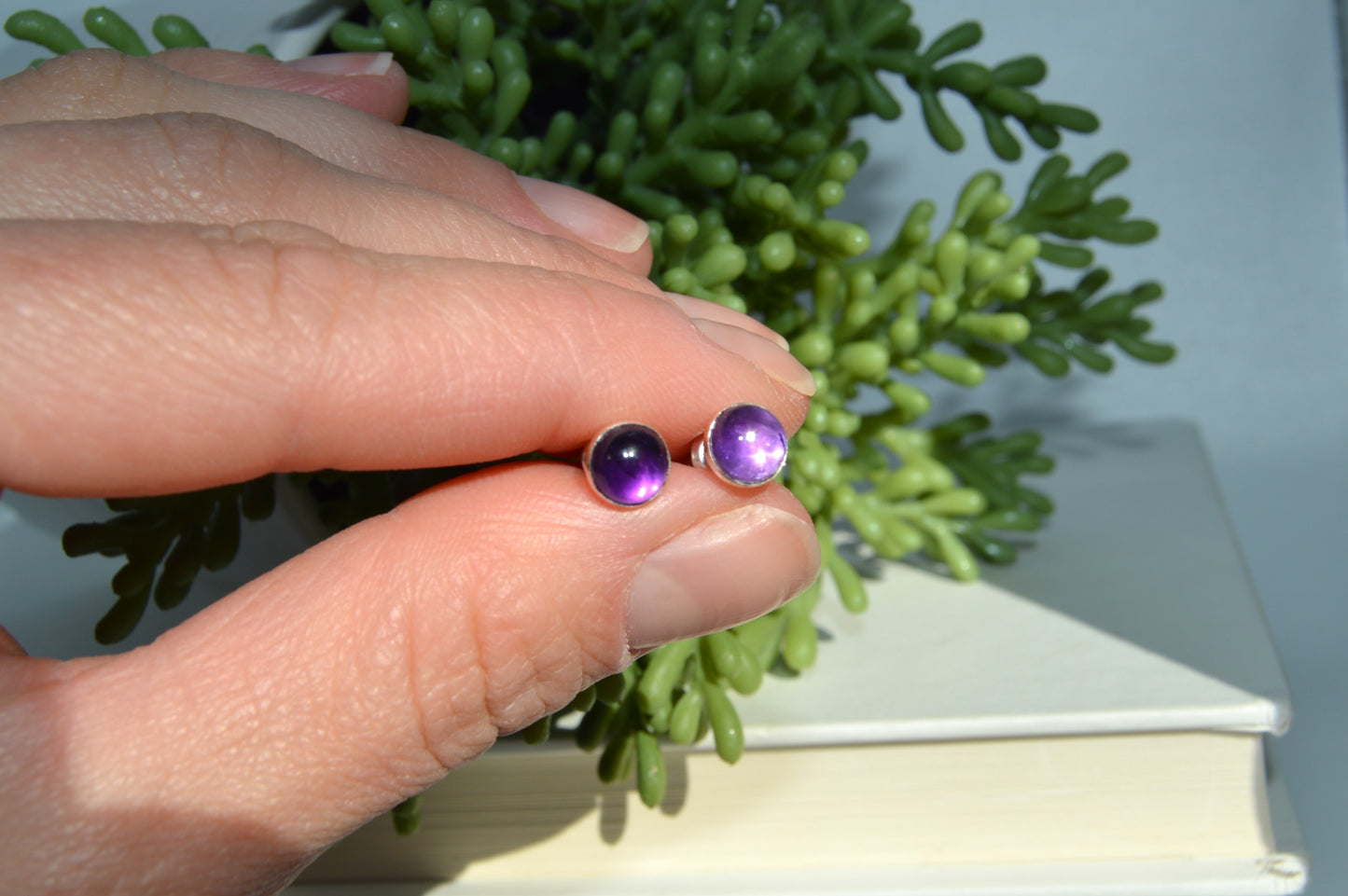 Amethyst Stud Earrings