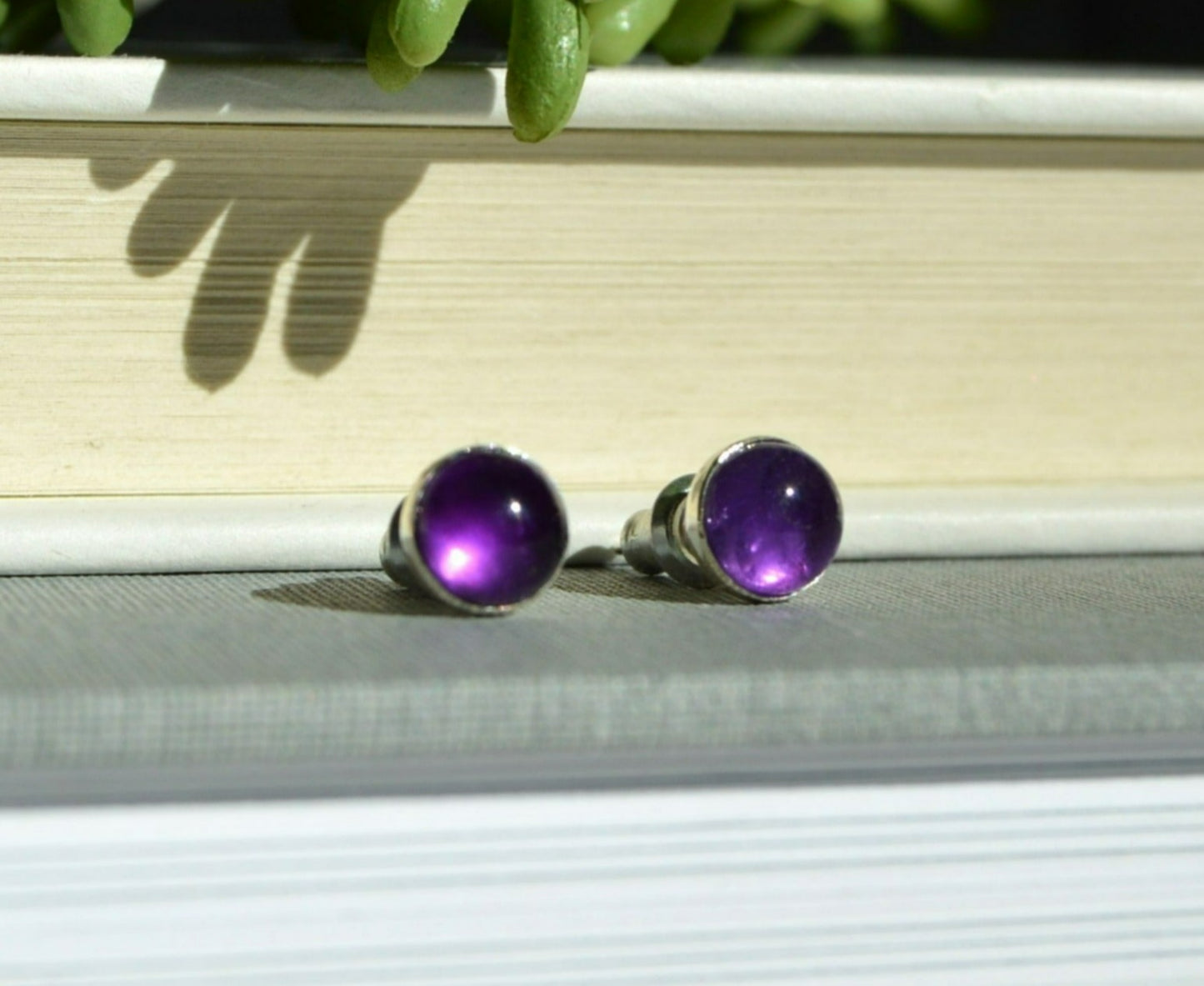 Amethyst Stud Earrings