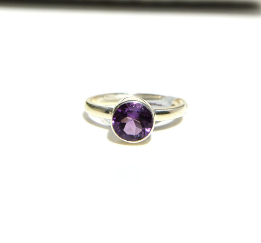 Amethyst Tube Set Ring