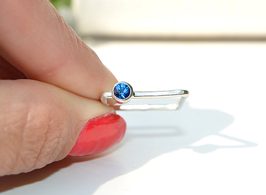 Blue Spinel Square Ring