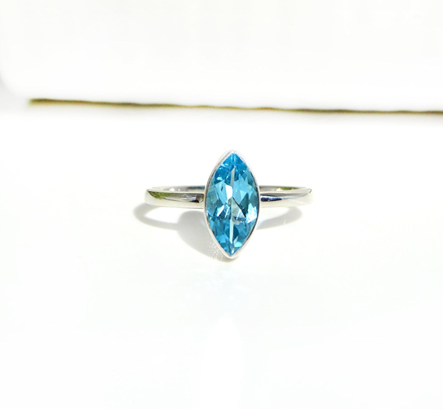 Blue Topaz Marquise Shape Size 9