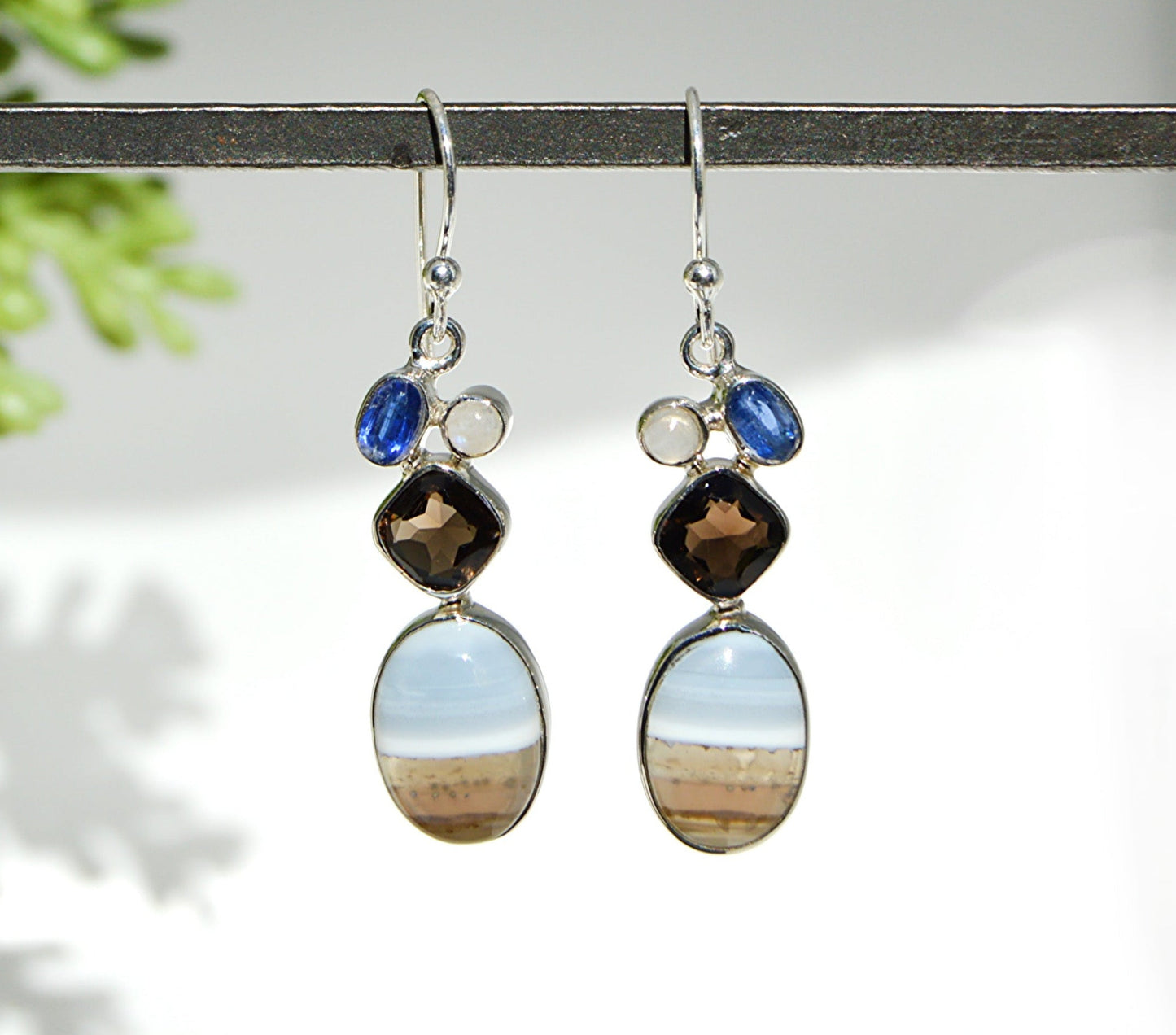 Blue Opal Dangle Earrings
