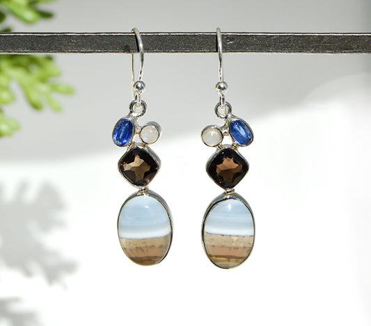 Blue Opal Dangle Earrings