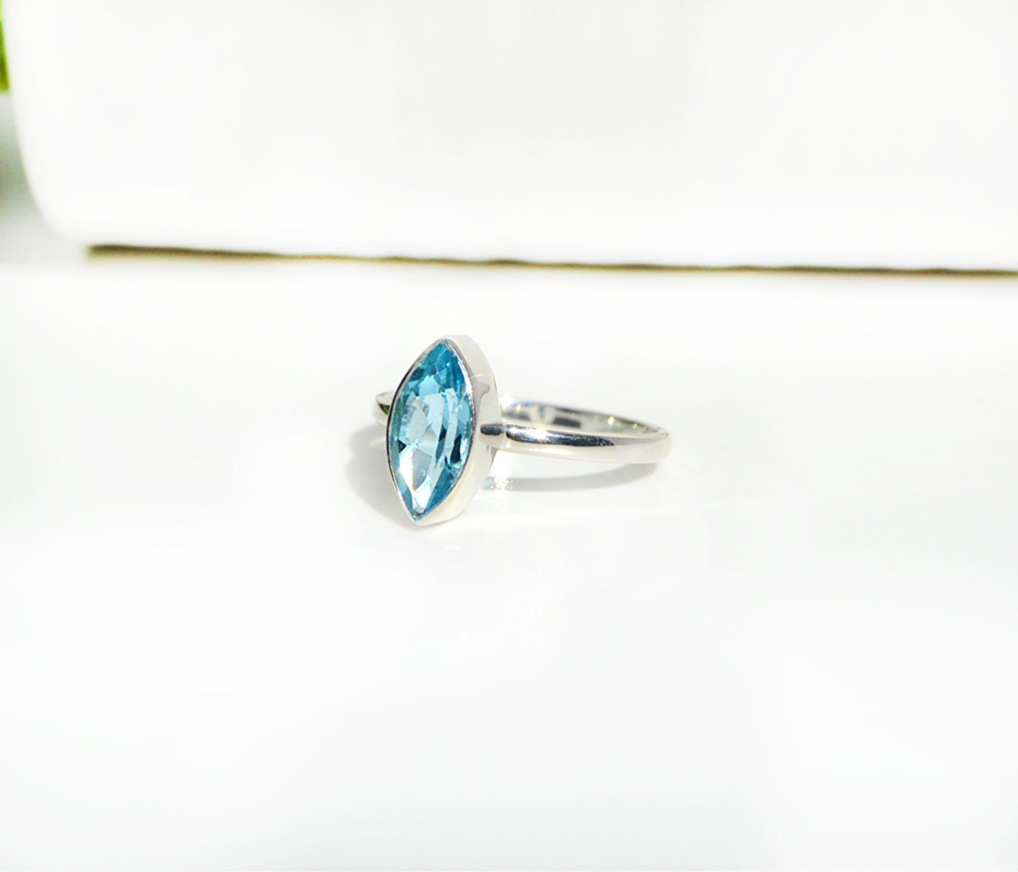 Blue Topaz Marquise Shape Size 9
