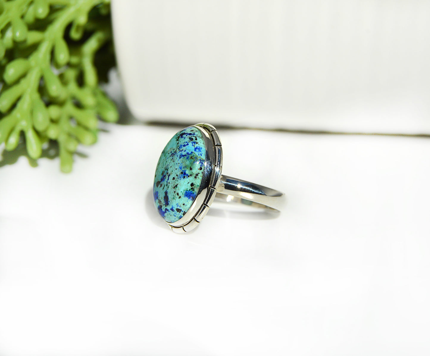 Bluebird Azurite Ring Size 9