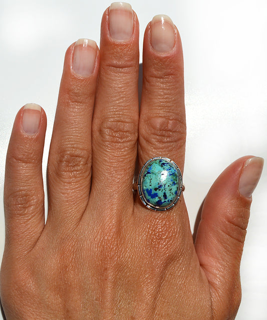 Bluebird Azurite Ring Size 9