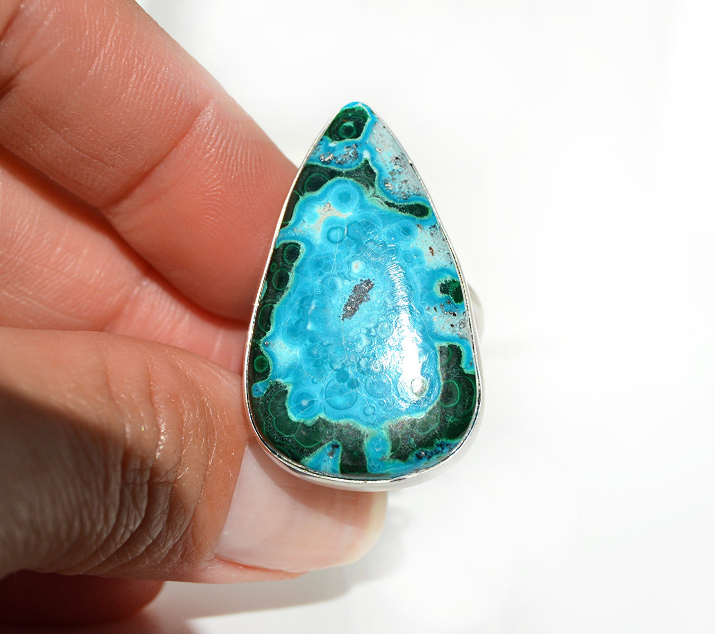 Chrysocolla Double Band Ring Size 9