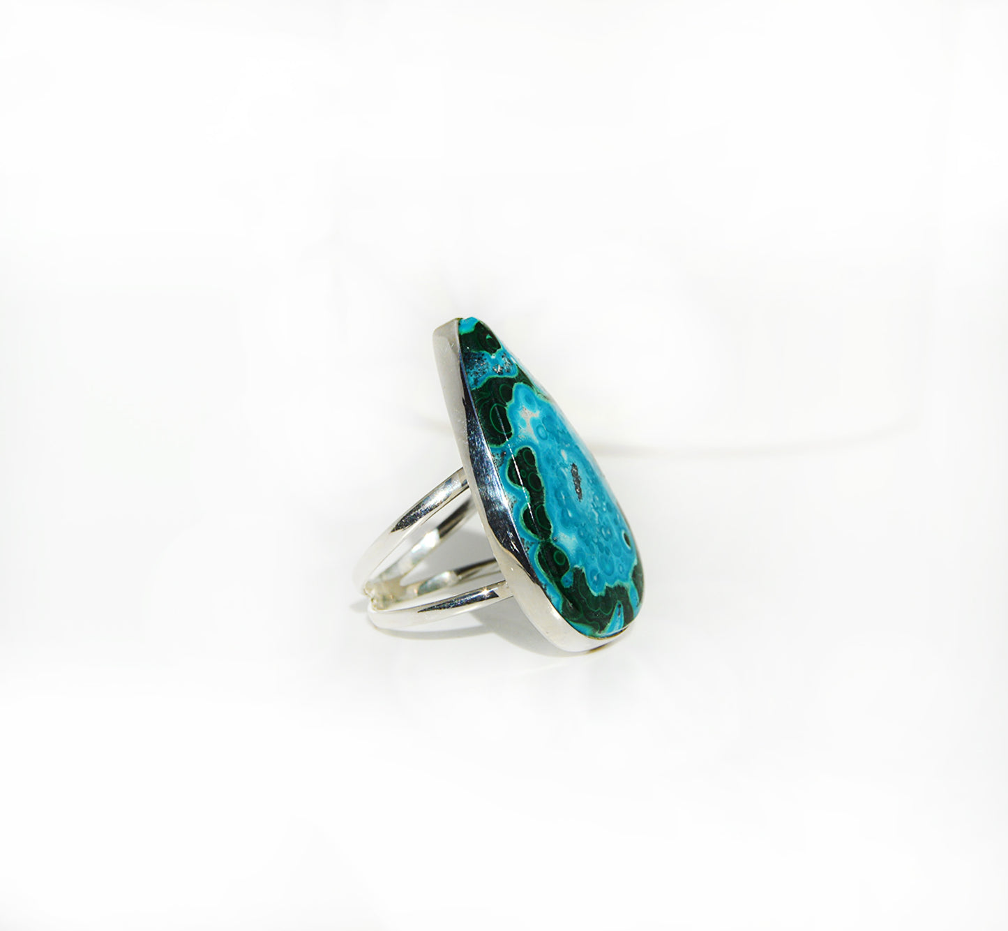 Chrysocolla Double Band Ring Size 9