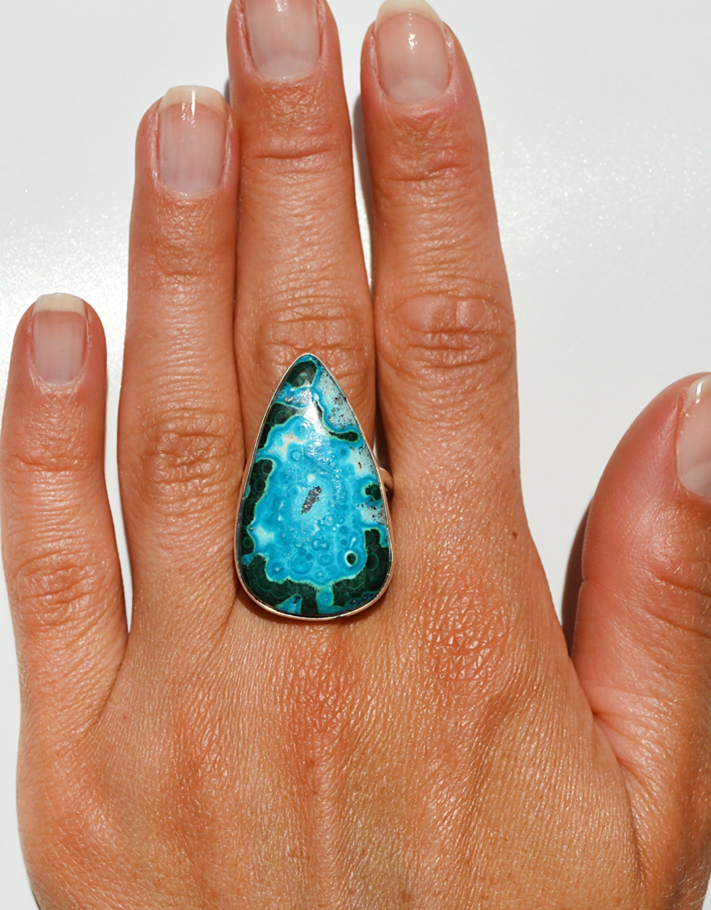 Chrysocolla Double Band Ring Size 9