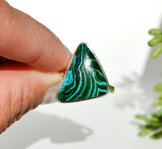 Chrysocolla Triangle Ring Size 9