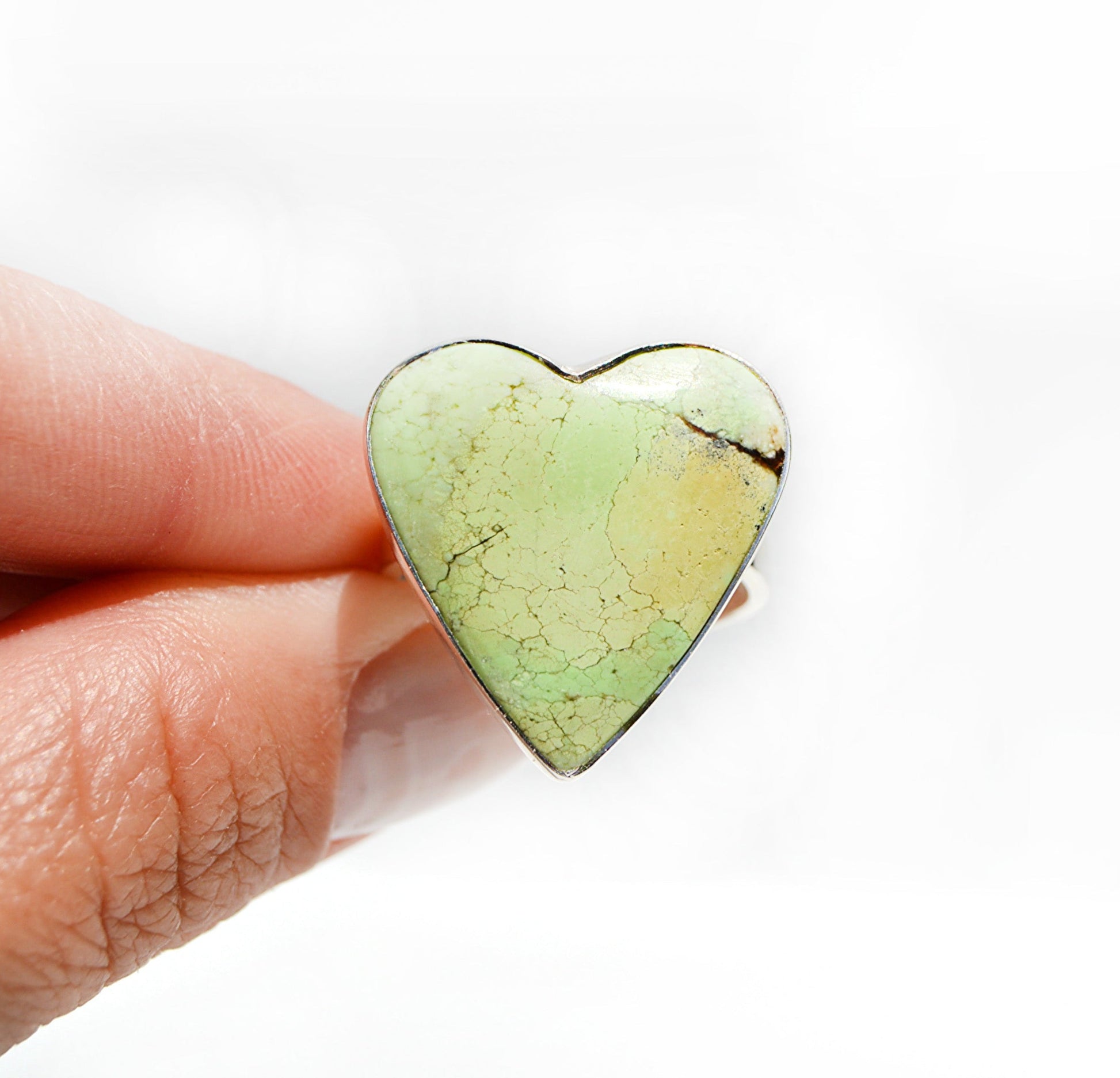 Handmade JeniMarie Ring with a Lemon Chrysoprase stone. 