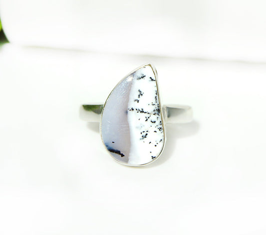 Dendritic Opal Ring Size 8