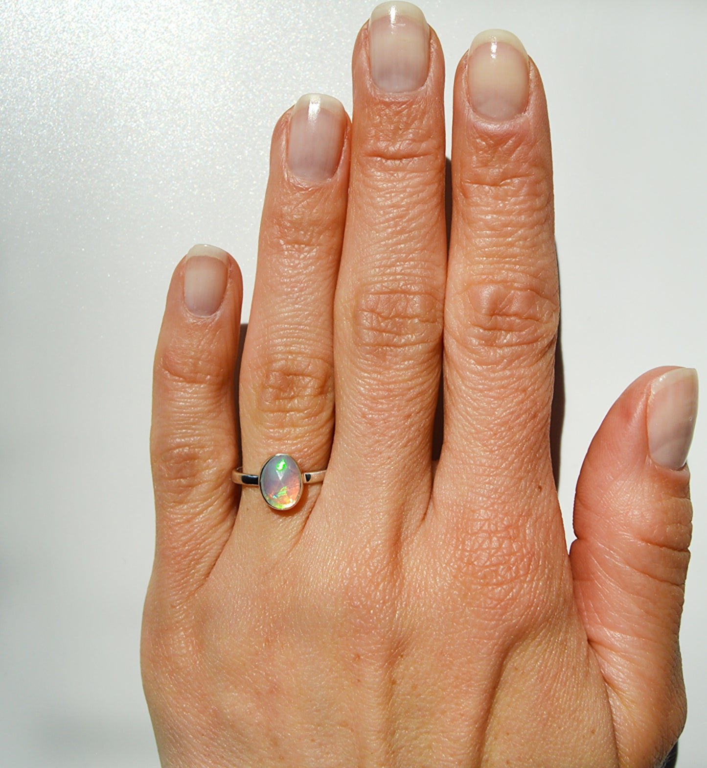 handmade ethiopian opal sterling silver ring 