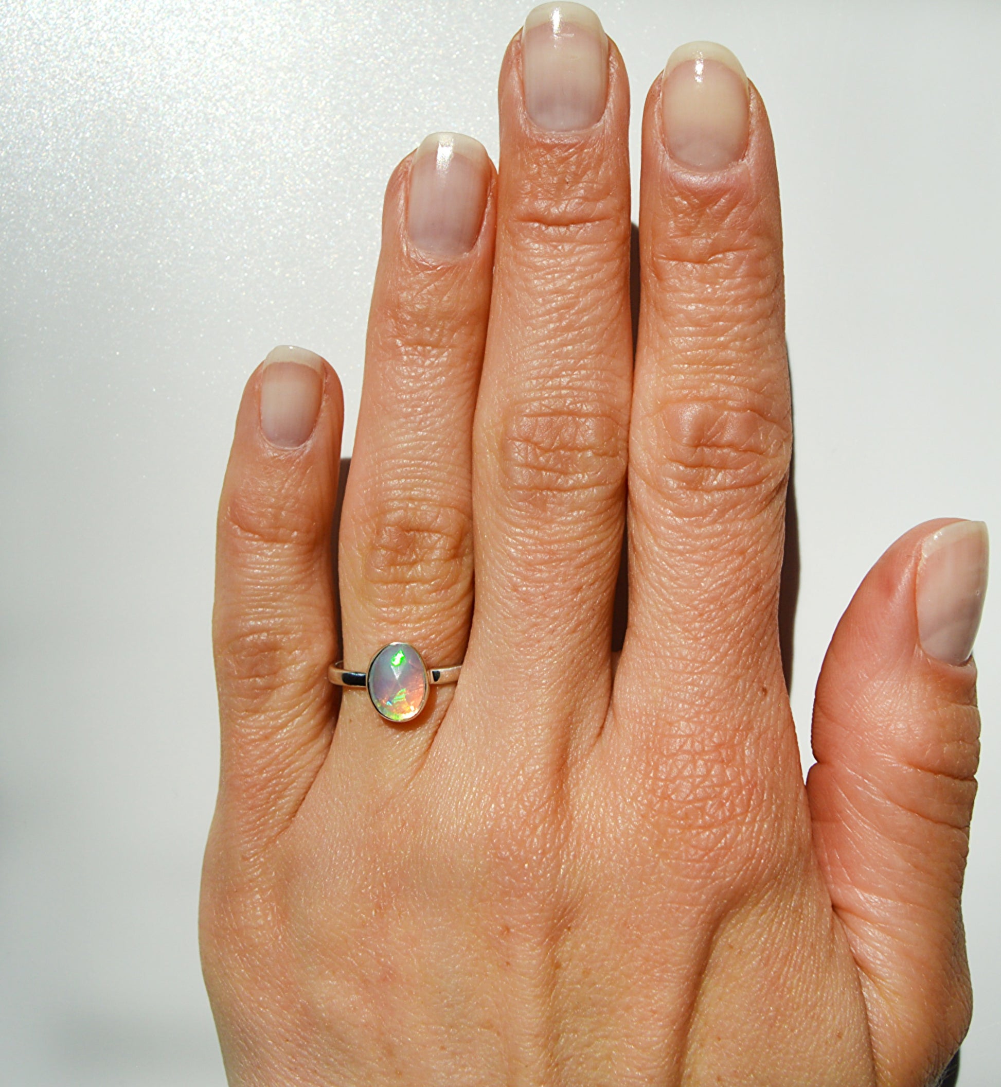 handmade ethiopian opal sterling silver ring 