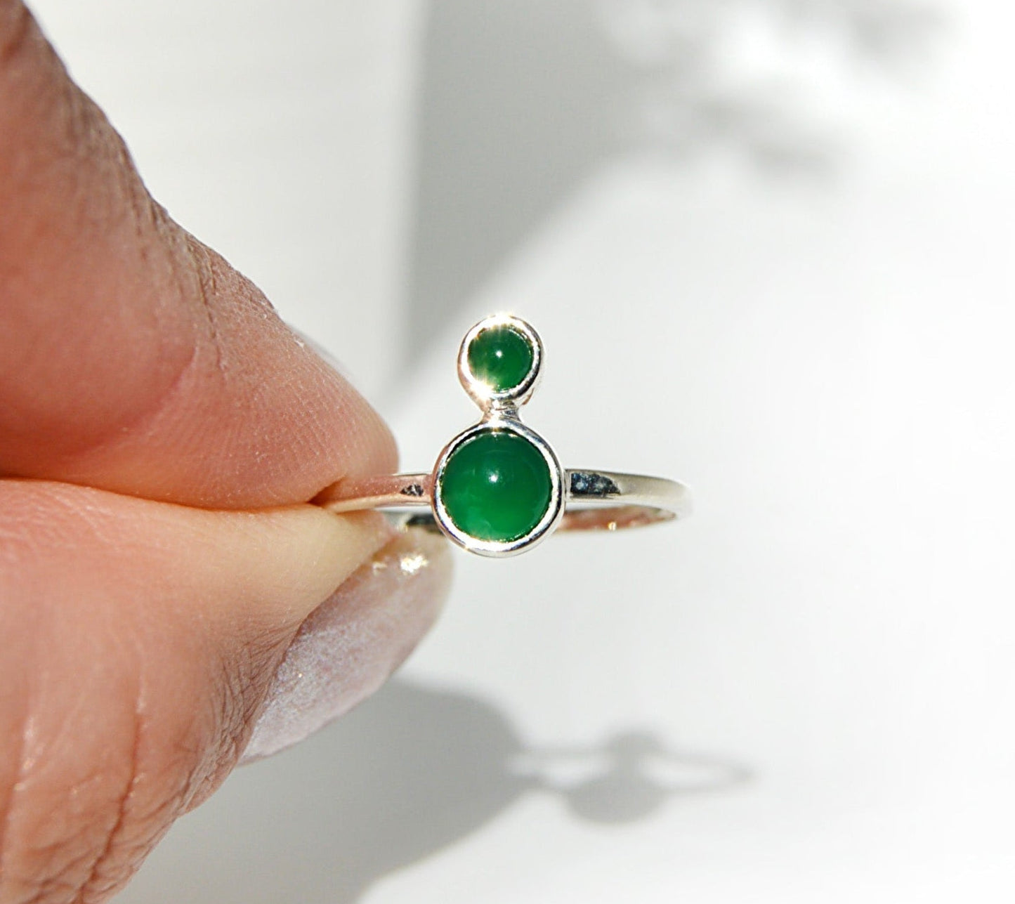 Green Onyx Double Stone Size 6