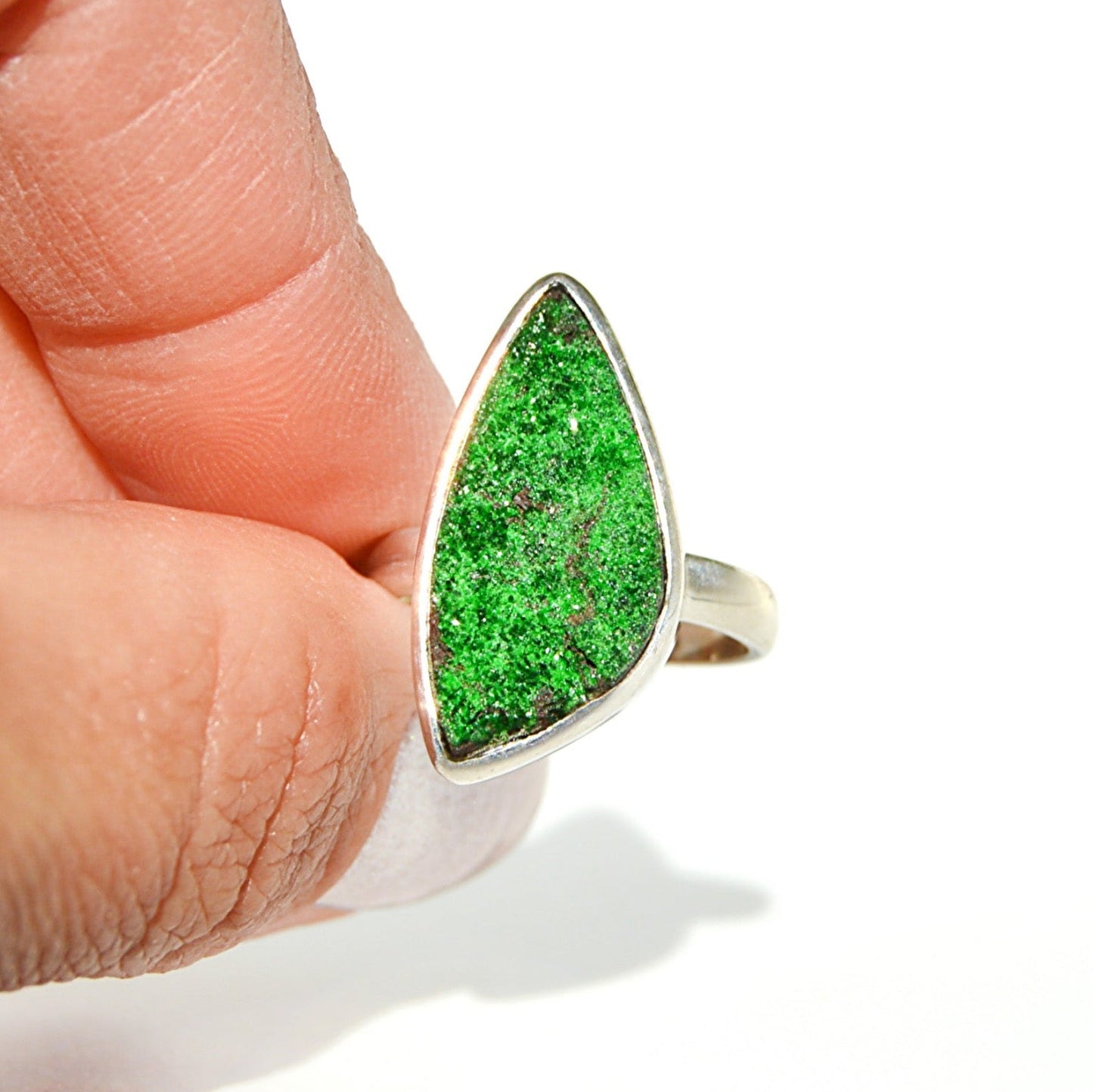 Green Druzy Ring Size 5.75