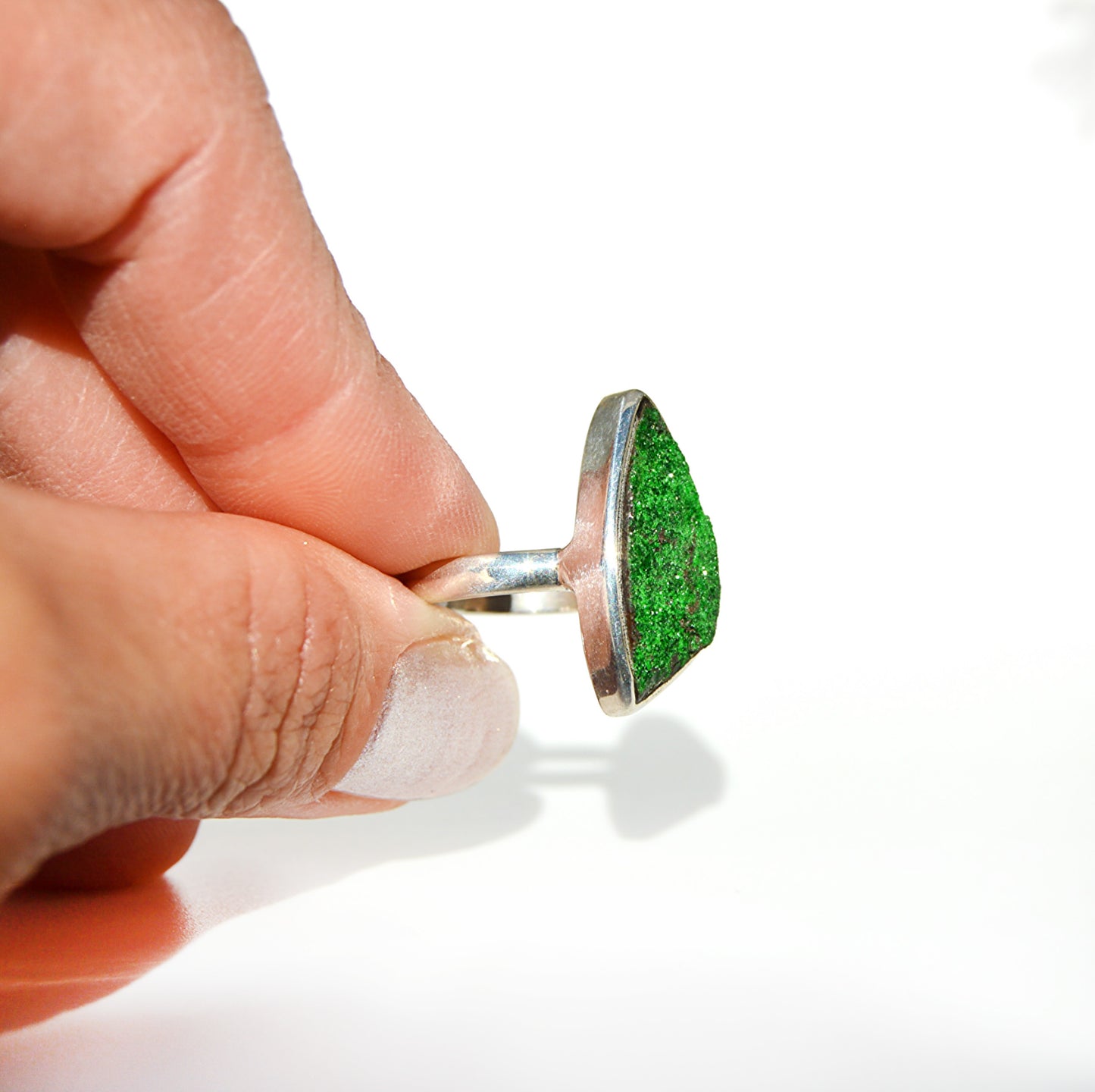 Green Druzy Ring Size 5.75