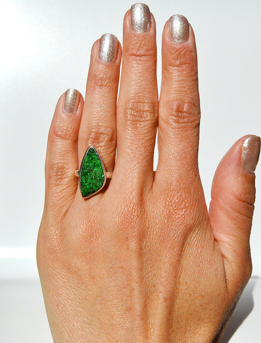 Green Druzy Ring Size 5.75