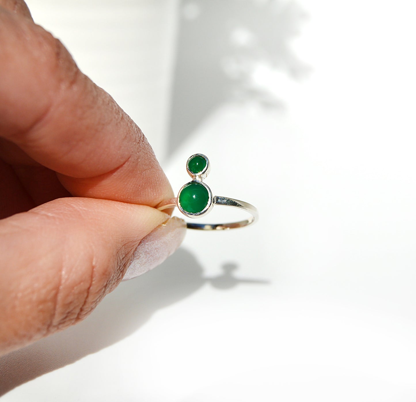 Green Onyx Double Stone Size 6