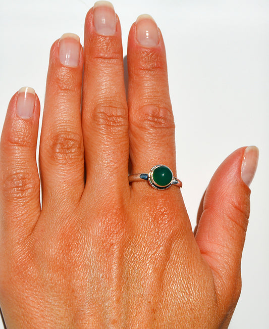Green Onyx Ring Size 11