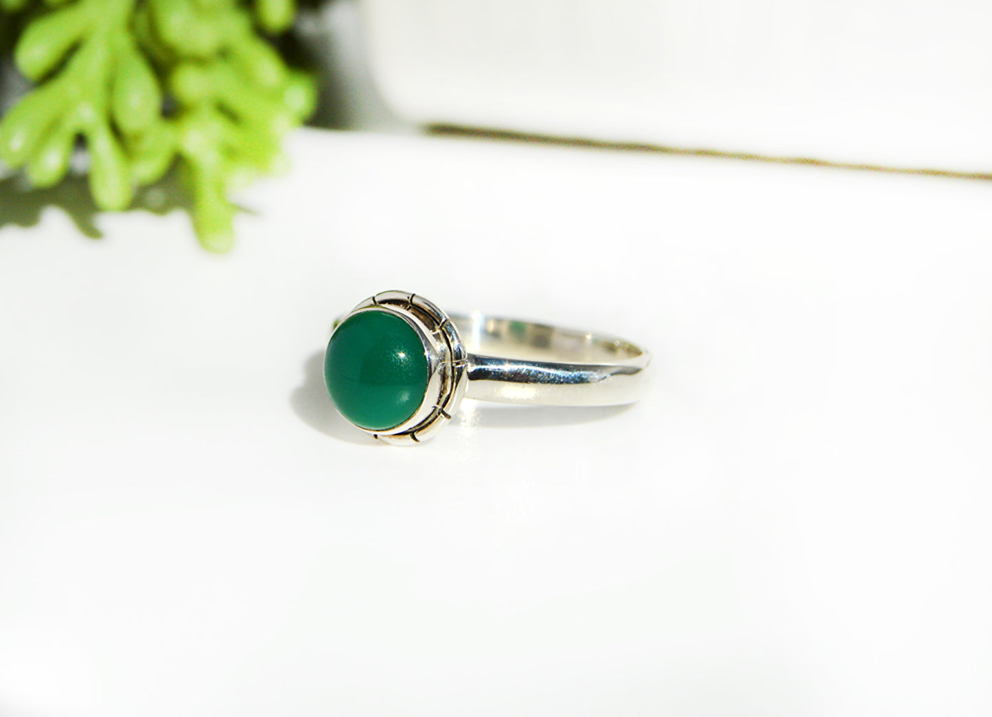 Green Onyx Ring Size 11