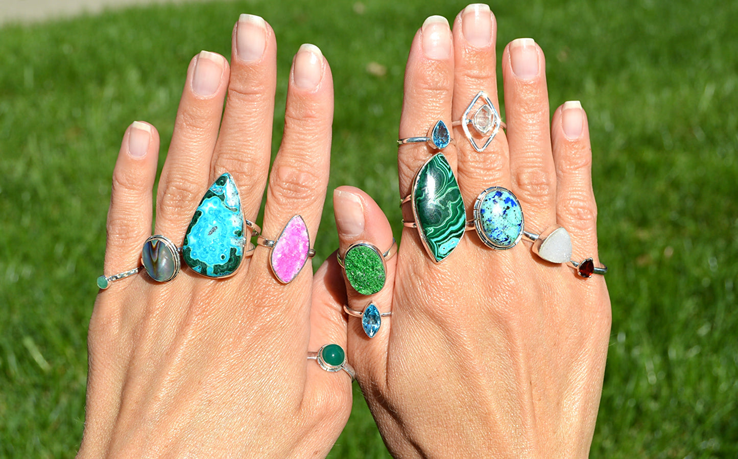 White Druzy Ring Size 7