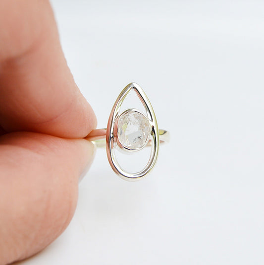 JeniMarie Jewelry Herkimer Diamond with accent border. Set in .925 sterling silver. 