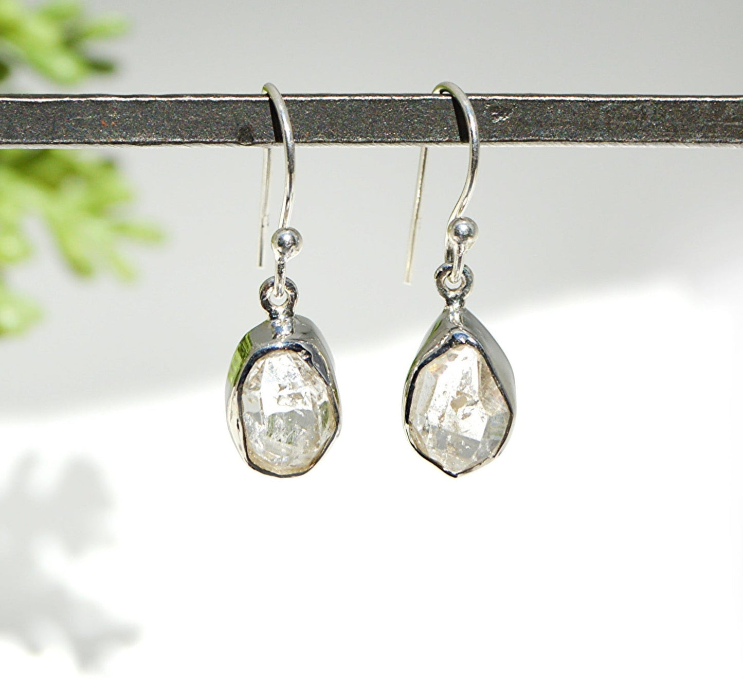 Herkimer Diamond handmade sterling silver earrings JeniMarie Jewelry 