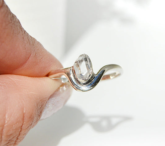 Herkimer Diamond Snow Ring Size 10