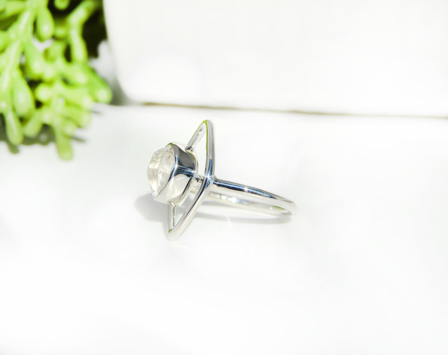 Herkimer Diamond Ring Size 7