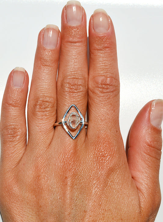 Herkimer Diamond Ring Size 7