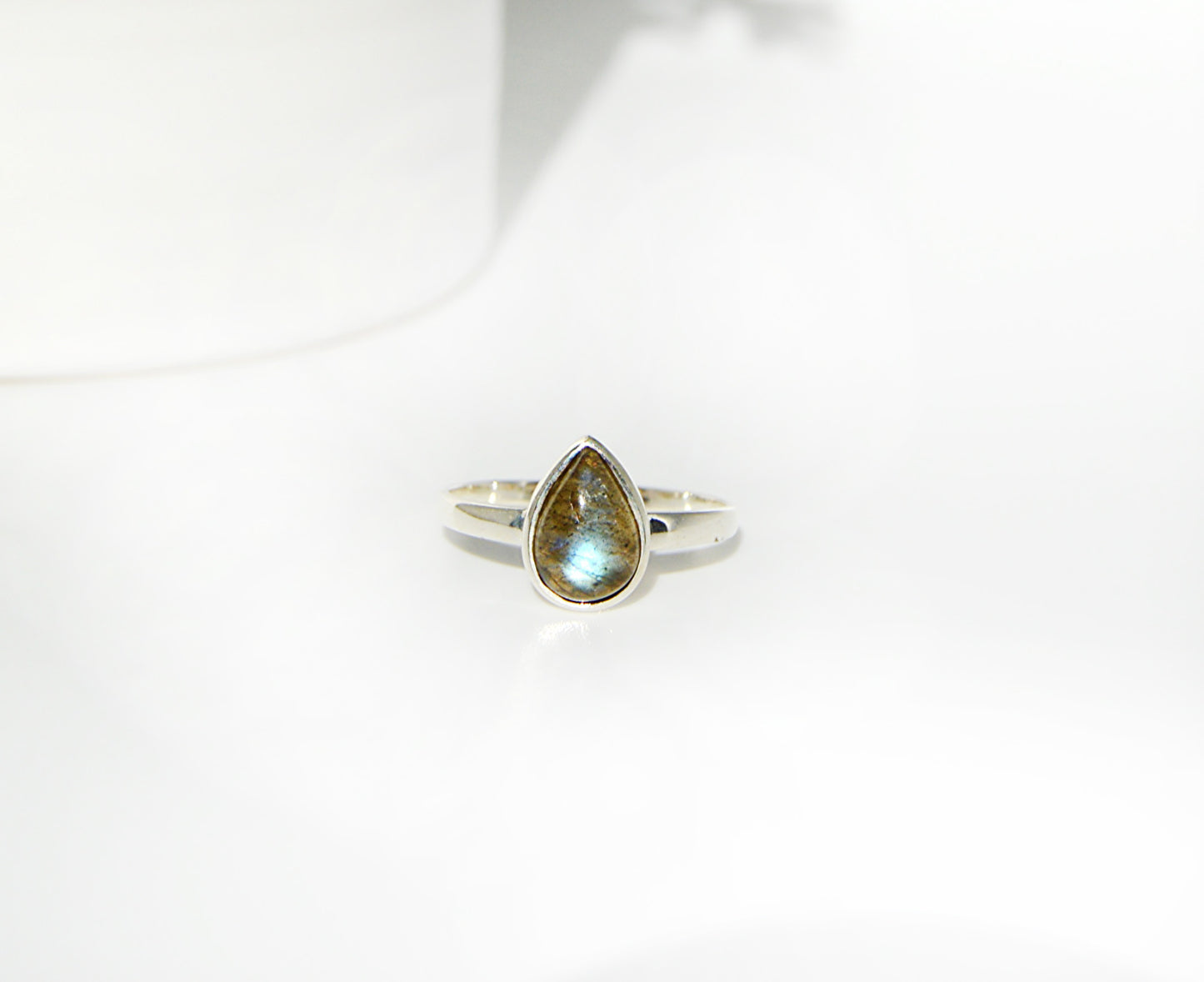 Labradorite Pear Shape Ring Size 9