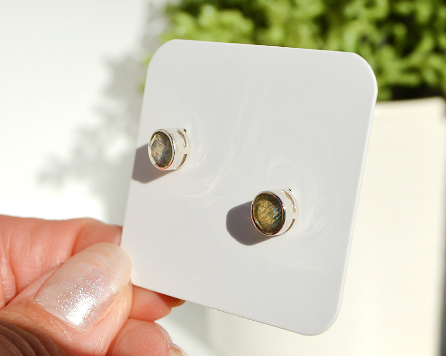 Labradorite Stud Earrings