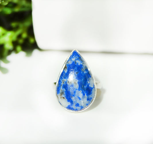 Lapis Teardrop Ring Size 6