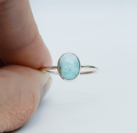 JeniMarie Jewelry with a beautiful and fun larimar ring set in sterling silver. 