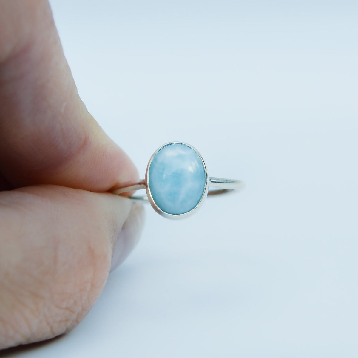 JeniMarie Jewelry with a ocean inspired larimar ring set in sterling silver. 