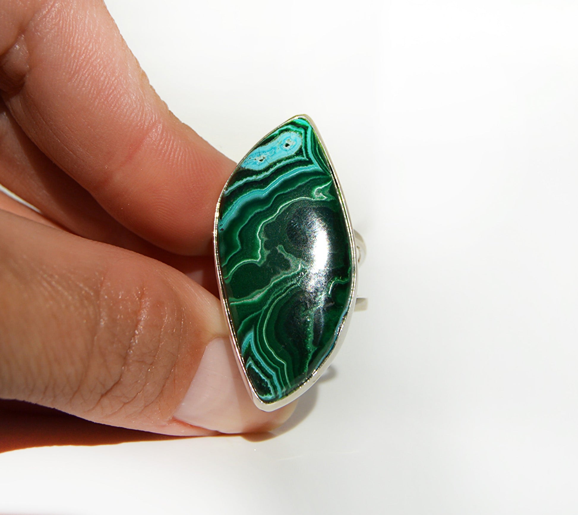 Green malachite ring