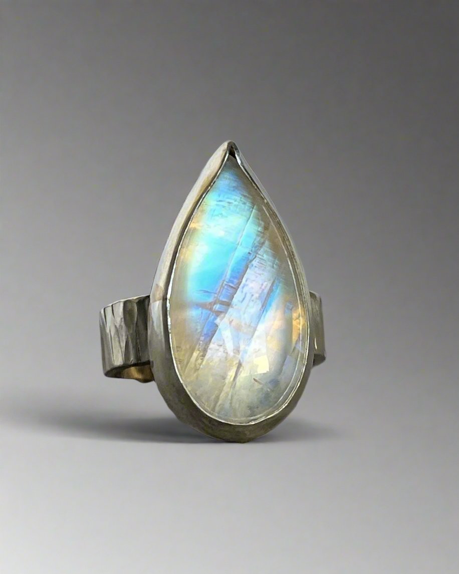 Moonstone Teardrop Ring Size 10