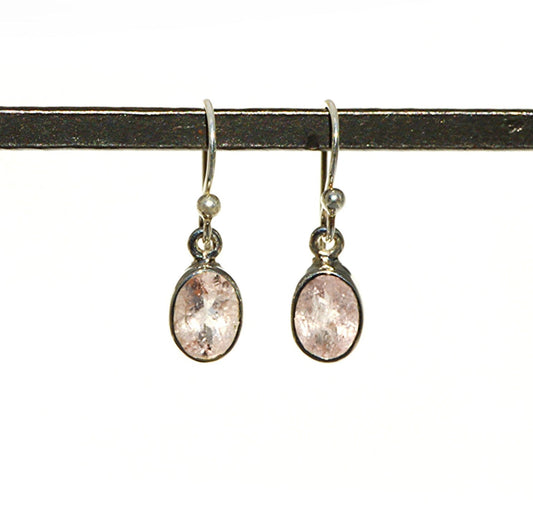 Morganite sterling silver handmade earrings JeniMarie Jewelry 