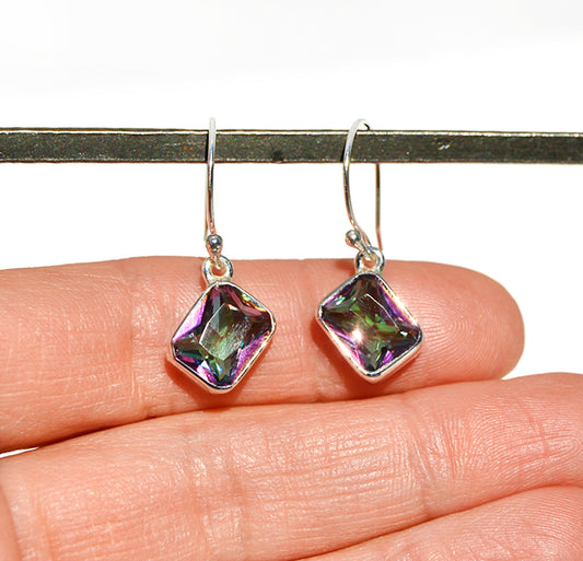 Mystic Topaz handmade dangle sterling silver earrings JeniMarie Jewelry 