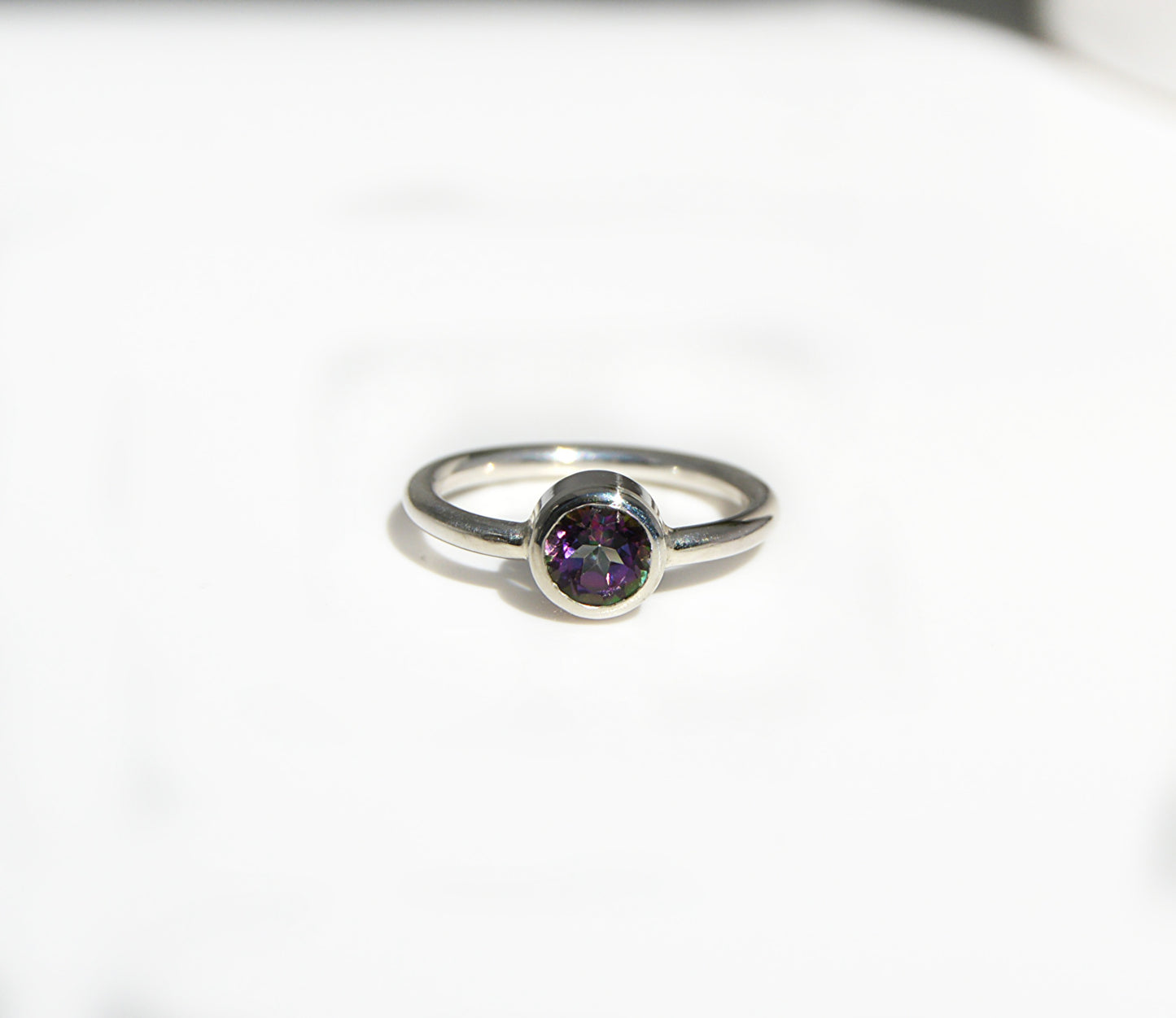Mystic Topaz Tube Set Ring
