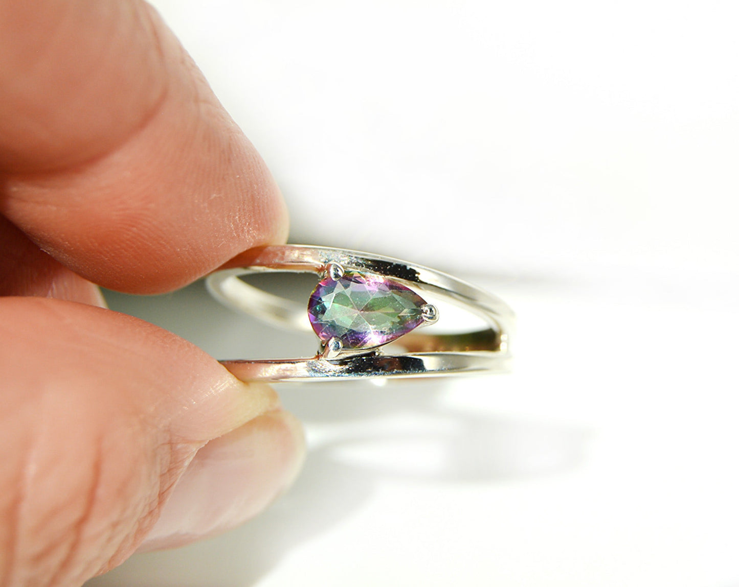 Mystic Topaz Double Band Ring Sizes 7 & 9