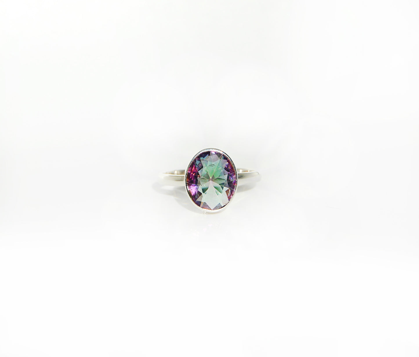 Mystic Topaz Bold Oval Ring Size 10